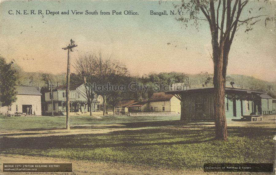 Postcard: Central New England Railroad Depot and View South from Post Office, Bangall, New York